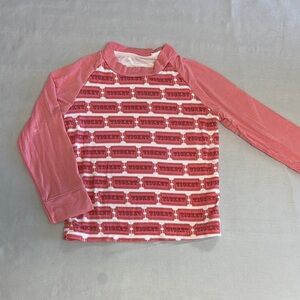 Kickee Pants - Bamboo Viscose Pink and Red Long Sleeve Tee with Brick Pattern